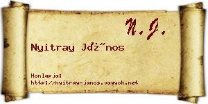 Nyitray János névjegykártya