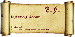 Nyitray János névjegykártya